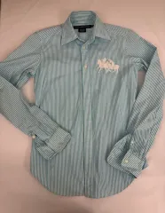 2 ラルフローレン スポーツ ストライプ シャツ スカイブルー