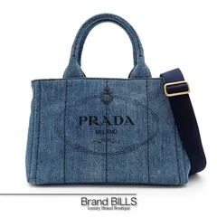 未使用品 PRADA プラダ カナパ 1BG439 2wayバッグ  ハンドバッグ ショルダーバッグ デニム ブルー レディース