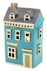 新品 東洋石創 オブジェ Candle house キャンドルハウス 約10×14.5×23.5cm ブルー 29305