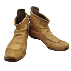 オウバニスター AU BANNISTER バック レース アップ 編み込み 本革 レザー ショート ブーツ レディース EUR：35 