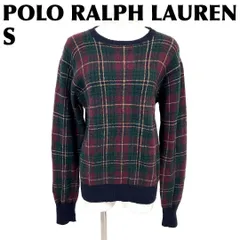 【美品】 POLO RALPH LAUREN 長袖ニット ウール S チェック