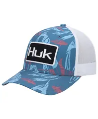 フック メンズ アクセサリー 帽子 ロゴ Huk Mens Blue Ocean Palm Trucker Logo Snapback Hat Blue ブルー