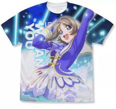 [중고] 의류 와타나베 요(Over the Rainbow Ver.) 풀 그래픽 티셔츠 화이트 M 사이즈 [러브라이브! 선샤인!! The School Idol Movie Over the Rainbow]