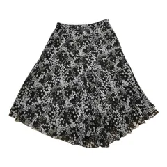 Leilian レリアン 花柄 スカート ブラック 13＋