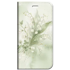 iPhone対応 スマホ 手帳型ケース スズラン クローバー スイートピー 水彩 花柄 ボタニカル 大人可愛い 癒やし スマホケース スタンド 【iPhone17 / iPhone16 他 iPhone各機種対応】 |iaspfl04