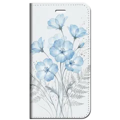 iPhone対応 スマホ 手帳型ケース ネモフィラ 水彩 花柄 ブルー 癒やし ボタニカル 癒やしスマホケース スタンド フラワー 【iPhone17 / iPhone16 他 iPhone各機種対応】 |iaspfl06