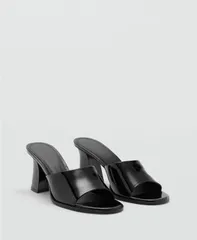 マンゴ レディース シューズ サンダル レザー ヒール MANGO Womens Patent Leather Effect Heeled Sandals Black ブラック