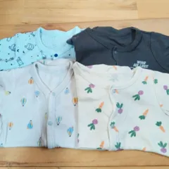 442  70cm半袖ロンパース 下着 前開き 4枚セット