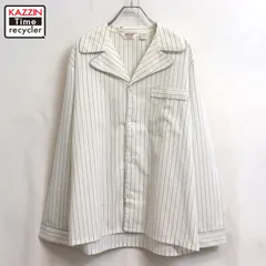 80s vintage ストライプ柄 パジャマシャツ メンズ XL~サイズ相当 ビッグサイズ オーバーサイズ