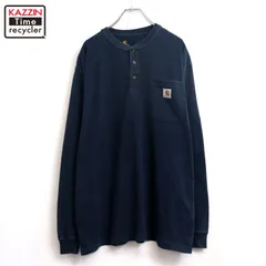 00s Carhartt ヘンリーネック ポケット付き 長袖Ｔシャツ メンズ 表記Lサイズ