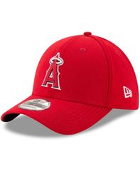 뉴 엘라 남성 액세서리 모자 New Era Mens Red Los Angeles Angels Game Team Classic 39Thirty Flex Hat Red 레드