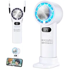 【新品】 【2026暑さ対策・0.1秒で瞬間冷感】ハンディファン 携帯扇風機 冷却プレート付き 半導体冷却 100段階風量調節 静音ブラシレスモーター（12500回転/分） 小型扇風機 スマホスタンド付き 手持ち/首掛け/卓上3WAY 折りたたみ式 90° 0