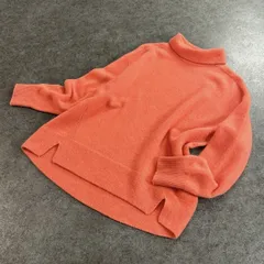 美USED 日本製 LUYUAN ROSE カシミヤ カシミア 100% タートルネック ニット セーター 無地 レディース LL 大きいサイズのサムネイル