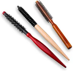 SALUDABLE ロールブラシ ヘアブラシ 髪 ブローブラシ カールブラシ レディース メンズ (ブラウン, 3本セット)のサムネイル