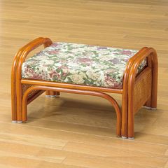 ラタンスツール ファブリック オットマン 籐家具 花柄 214-1366 - メルカリ