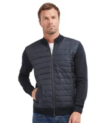 バブアー メンズ アウター ニット・セーター Barbour Essential Carn Baffle Zip Thru Navy ネイビーのサムネイル