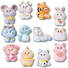 WATASHINO 動物 フィギュア 十二支 ミニチュア MIN01 龍 置物 (十二支 12個セット) [干支 十二支 12個セット]