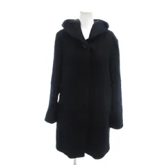 ソニアリキエル SONIA RYKIEL コレクション フーデットコート アンゴラ混 比翼 ハーフ丈 40 紺 ネイビー /YJ ■ECE003のサムネイル