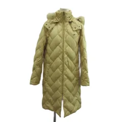 クロコダイル CROCODILE コート ダウンコート L 黄色 イエロー キルティング ファー付きフード ロング丈 長袖 /KK ■ECA003