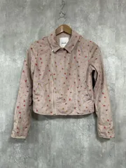 美品 dazzlin ダズリン タグ付 小花柄 プリントフェイクスエード ライダース ジャケット sizeM/ピンク系 ■◇ レディースのサムネイル