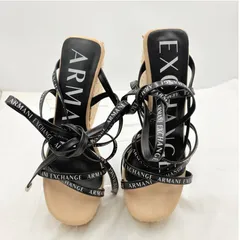 【❗️✨厚底ロゴサンダル✨❗️】ARMANI EXCHANGE ウェッジサンダル ジュート巻き 約11cmヒール👡夏コーデ 現状品