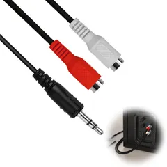 RCA 3.5mm 変換 ステレオミニプラグケーブル 3.5mmオス - RCA赤白端子 オーディオケーブル 短め設計 接続変換コード