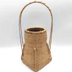 籠花入・方円籠・竹編・茶道具・No.260312-25・梱包サイズ100