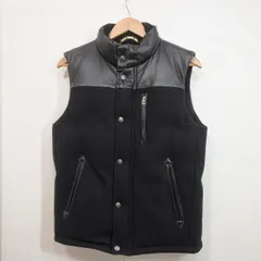 Schott × VICTIM (40) ダウンベスト レザー ウール ショット ヴィクティム V83153 黒 K3-161のサムネイル