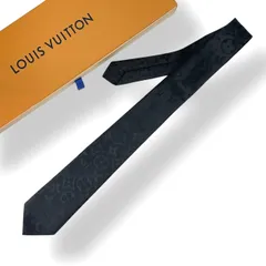 新品同様 LOUIS VUITTON ルイヴィトン ネクタイ モノグラム ブラック 箱付き