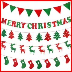 クリスマスツリー トナカイ オーナメント Christmas おしゃれ Merry クリスマス クリスマス 飾り付け クリスマス 部屋 バナー 壁 ガーランド 窓 フェルト 玄関 5セット 装飾 飾り