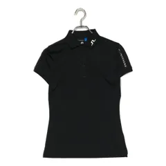 中古 レディース ジェイリンドバーグ J.LINDEBERG 半袖ポロシャツ S 黒 ブラック シンプル