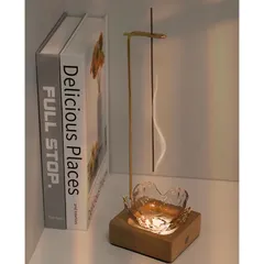 【新品】 DICK DOCK LEDアロマランプ 桜デザインインテリアライト 香り調節可能 多用途デザイン ガラス製 モダンな癒しの光 おしゃれな家居用ライト お香立て, 線香立て, 香炉, 灰がこぼれない (ピンク桜皿「Type-C充電ポート」) (ピン 0