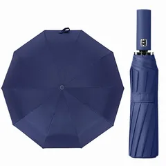 【新品】 Tanosimi 折りたたみ傘 丈夫 折り畳み傘 メンズ 大きい 折りたたみ傘 ワンタッチ自動開閉 メンズ傘 耐風 超撥水 折畳傘 晴雨兼用 UVカット 梅雨対策 台風対応 24本ダブル親骨 (12本ダブル親骨 ネイビーブルー) 1