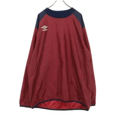 美品 umbro アンブロ ロゴワンポイント刺繍 長袖 ピステ XO えんじ メンズ 古着