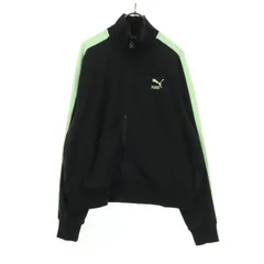 未使用 PUMA プーマ ワンポイントロゴ 長袖 トラックジャケット L ブラック ジャージ レディース 古着