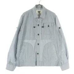 美品 J.PRESS ジェイプレス ヒッコリーストライプ 長袖 ワークジャケット M グレー メンズ 古着のサムネイル