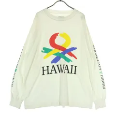 UNITED COLORS OF BENETTON ユナイテッドカラーズオブベネトン ロゴプリント 長袖 コットン リブ カットソー L ホワイト メンズ 古着のサムネイル