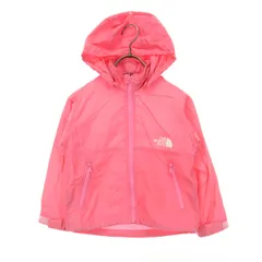 THE NORTH FACE ザノースフェイス NPJ21810 ワンポイントロゴ 長袖 ナイロンジャケット 110 ピンク フード取り外し可 キッズ 古着