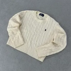 ポロラルフローレン アイボリー ケーブル ニット s