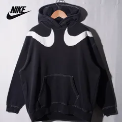 ナイキ NIKE パーカー L ブラック ユニセックス スウェット ダブルスウッシュ ストリート スポーツミックス 古着 E365