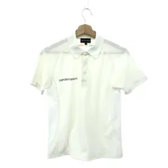EMPORIO ARMANI エンポリオアルマーニ 半袖ポロシャツ サイズ:S ロゴ×メッシュ切替    ホワイト メンズ / 240001194476