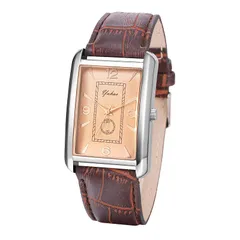 【新品】 スクエア 腕時計 メンズ おしゃれ 防水: アンティーク アナログ表示 puレザー 茶色 ペア腕時計 ペアウォッチ クォーツ レジャー ビジネス ファション アクセサリー - 誕生日 記念日 クリスマス バレンタインデー 彼氏彼女 恋人プレゼント