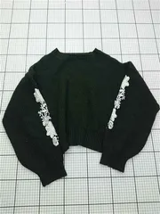 ◇ Θ フリークスストア FREAK'S STORE 花柄刺繍ニットプルオーバー ブラック系 レディース E  【1603090022076】