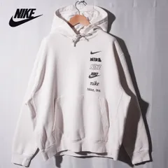 ナイキ NIKE パーカー XXL ホワイト スウッシュ 2XL オーバーサイズ ビッグシルエット ストリート スポーツミックス 古着 E421