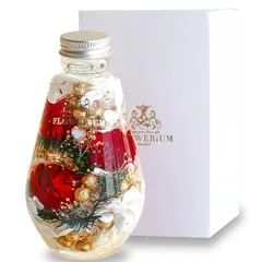 【新品】 FLOWERiUM ハーバリウム ホワイトデー お返し 彼女 ギフト フラワーギフト プレゼント 2026 花 女性 妻 記念日 誕生日 贈り物 日本製 flower 結婚 お祝い 退職 大切な人 フラワリウム ドロップボトル (ホワイト)