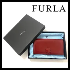 【FURLA】長財布 フラワー/花 レッド/赤 ロングウォレット フルラ (SER-7517②)