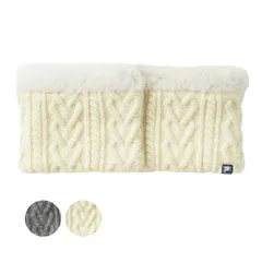 FILA(フィラ) 2025 FW レディース ニット素材 ネックウォーマー ケーブル編み ファー付き ホック留め式 795-941(25y10m)(290289989)【メール便発送】