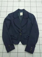 ◇ ⊇ アンクルージュ Ank Rouge NO.1534 フリルジャケット ネイビー系 M レディース E  【1603160004100】