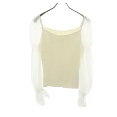 SNIDEL スナイデル 長袖 スリーブシアーコルセット ニット F オフホワイト レディース 古着