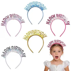 【新品】 [VsltEdge] 誕生日 飾り付け カチューシャ バースデー 5色セット カラフル誕生日クラウン HAPPY BIRTHDAY パーティーデコレーション バースデー飾り サプライズ演出 子供 女の子 女性向け お祝いグッズ